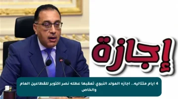 4 أيام متتالية.. إجازة المولد النبوي تعقبها عطلة نصر أكتوبر للقطاعين العام والخاص